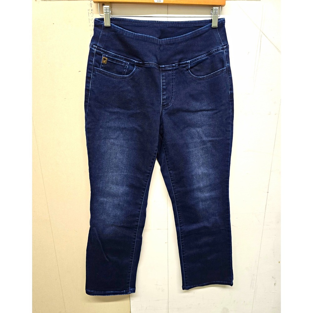 Jingle Belles by Kim Gravel Jeans Petite 12P Dark Indigo Pull-On Straight